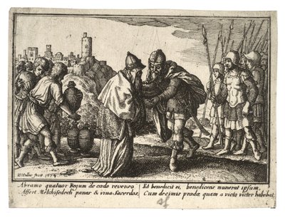 Abraham and Melchizedek by Wenceslaus Hollar